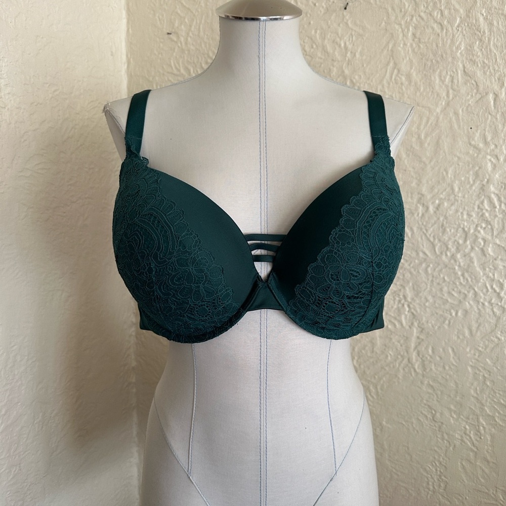 Soma Stunning Push Up Bra Emerald Green Lace Trim 42DD